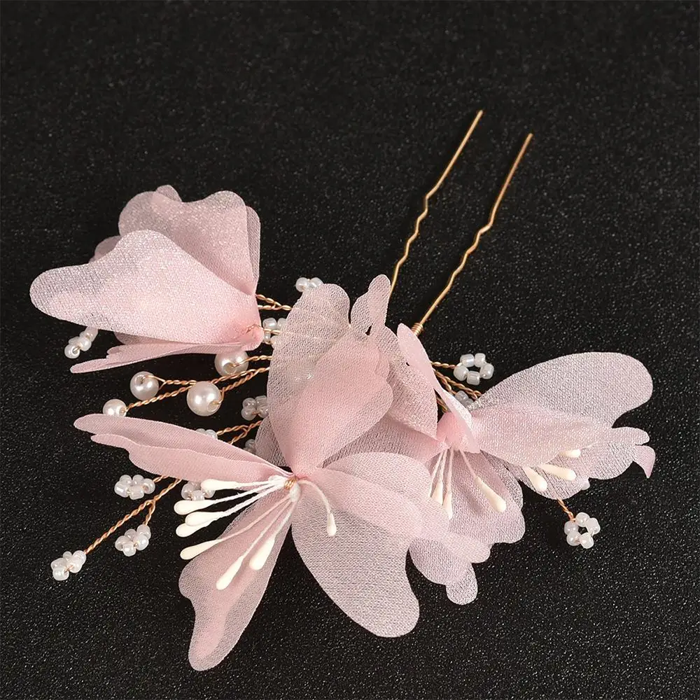 Pinzas para el cabello en forma de U Vintage, tocado Vintage de flores de malla, joyería para el cabello, regalo de boda nupcial