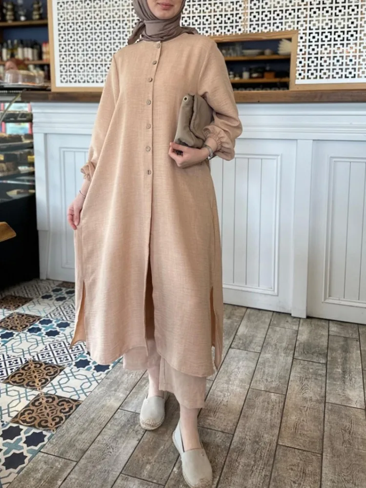 Muslim womenswear autumn relaxed temperament commuting long two-piece set