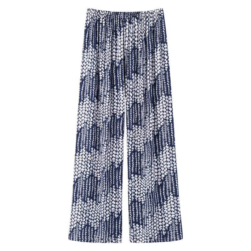 

Pajama pants for women in spring and autumn, knitted cotton, thin and loose, plus size, can be worn as a single piece, straight