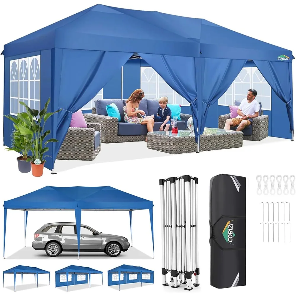 

10x20 Pop Up Canopy Tent with Removable Sidewalls Waterproof Commercial Instant Shelter Outdoor Gazebo Party Tent Protable Cano