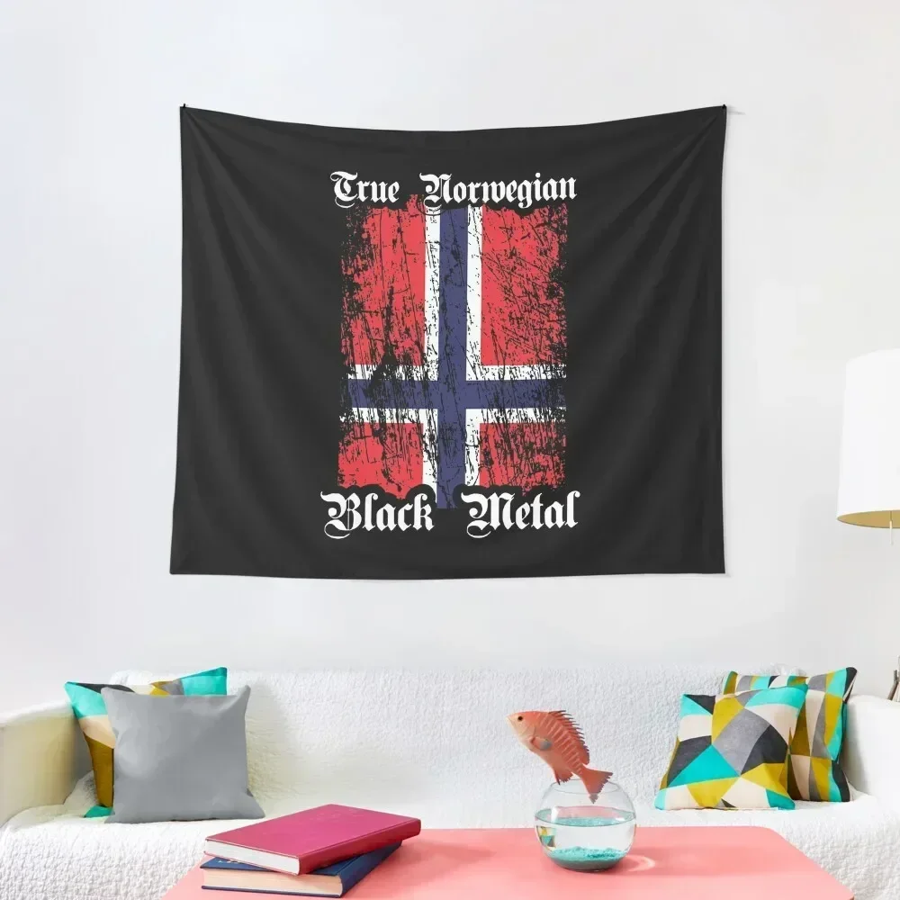 

True Norwegian Black Metal - Norwegian flag upright Tapestry Carpet On The Wall Outdoor Decoration Decor For Room Tapestry