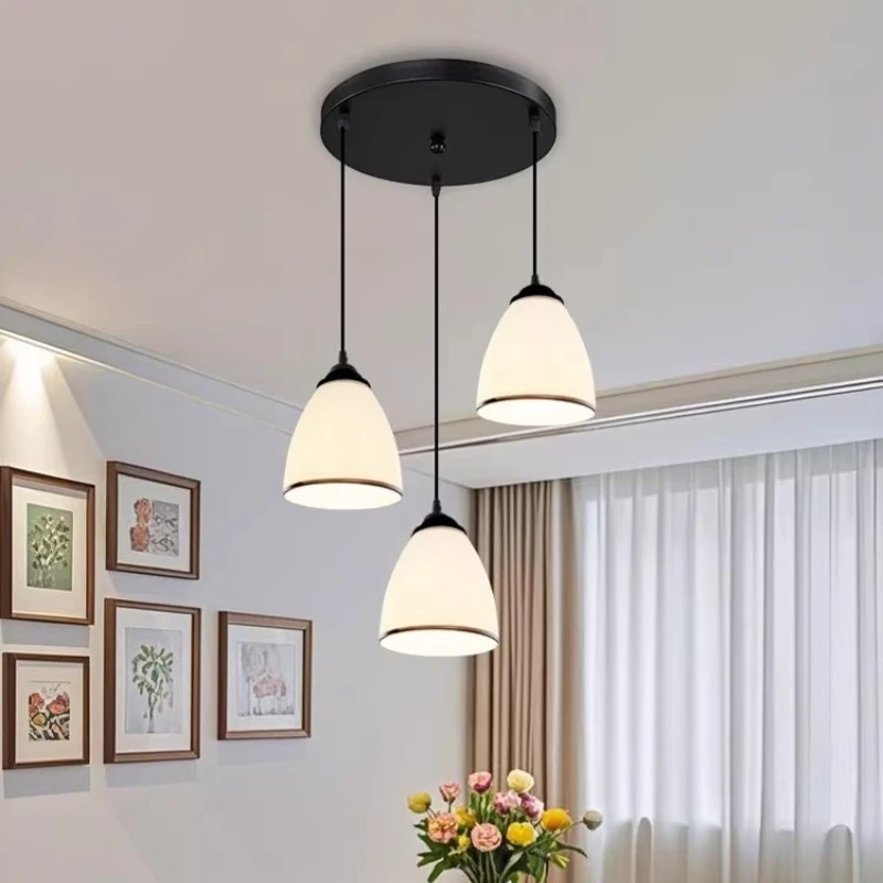 

Modern Minimalist Three Headed Chandelier Restaurant Dining Desk Counter Full Spectrum Eye Protection Personalized Pendant Light
