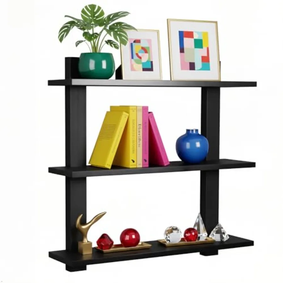 

Bathroom Shelves - 3-Tier Wall Mounted Floating Shelves for Books, Trophies, Wall Decor, Kitchen, Living Room and Bathroom Deco