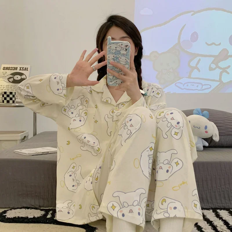 Yugui dog pajamas new pure cotton two-piece suit casual women's clothing cartoon Sanrio loungewear Yugui dog women's pajamas