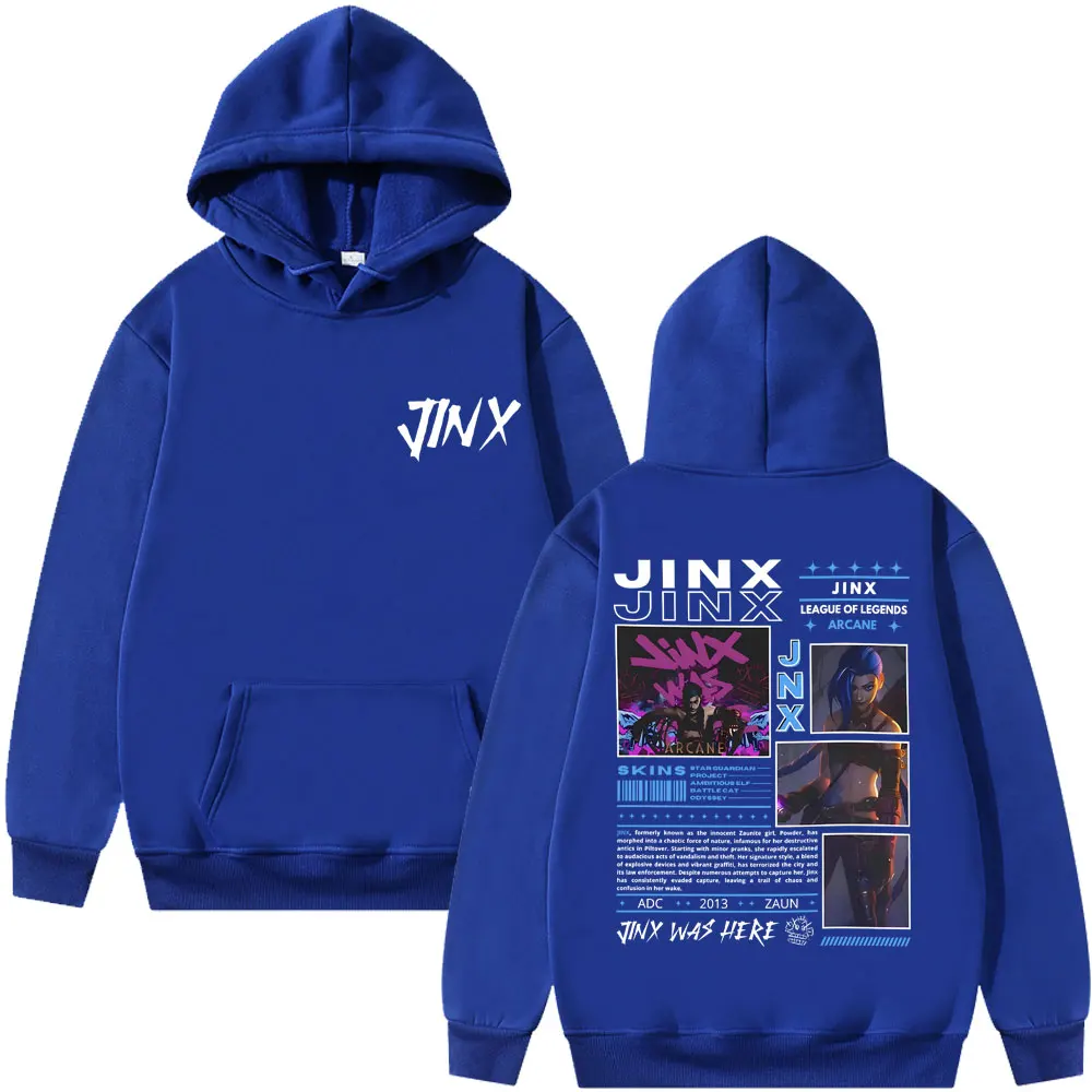 Best Famous Jinx Graphic Hoodie Men Women Otaku Game Anime Sweatshirt Men's Fleece Cotton Hoodies Unisex Oversized Streetwear