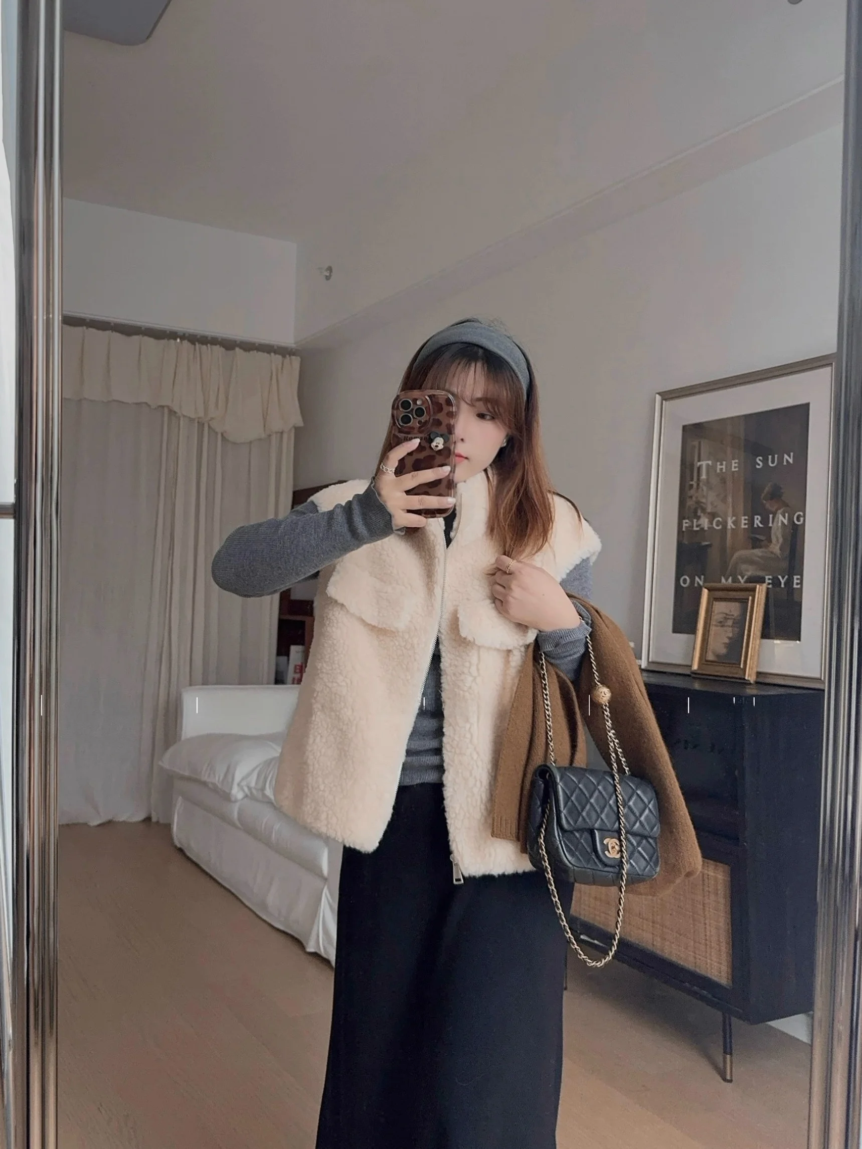 

Модный ретро-жилет из овечьей шерсти для женщин, теплый, с короткой молнией, 100% шерсть, весна-осень-зима, верхняя одежда