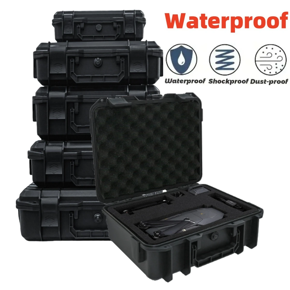 Hard Case ABS Plastic Toolbox Safety Instrument Tool Box Waterproof Case Tools Storage Box Rigid Plastic Tool Box For Mechanics
