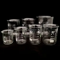1PC 25ml to 2000ml Low Form High Borosilicate Glass Beaker Chemistry Container Experiment Labware For School