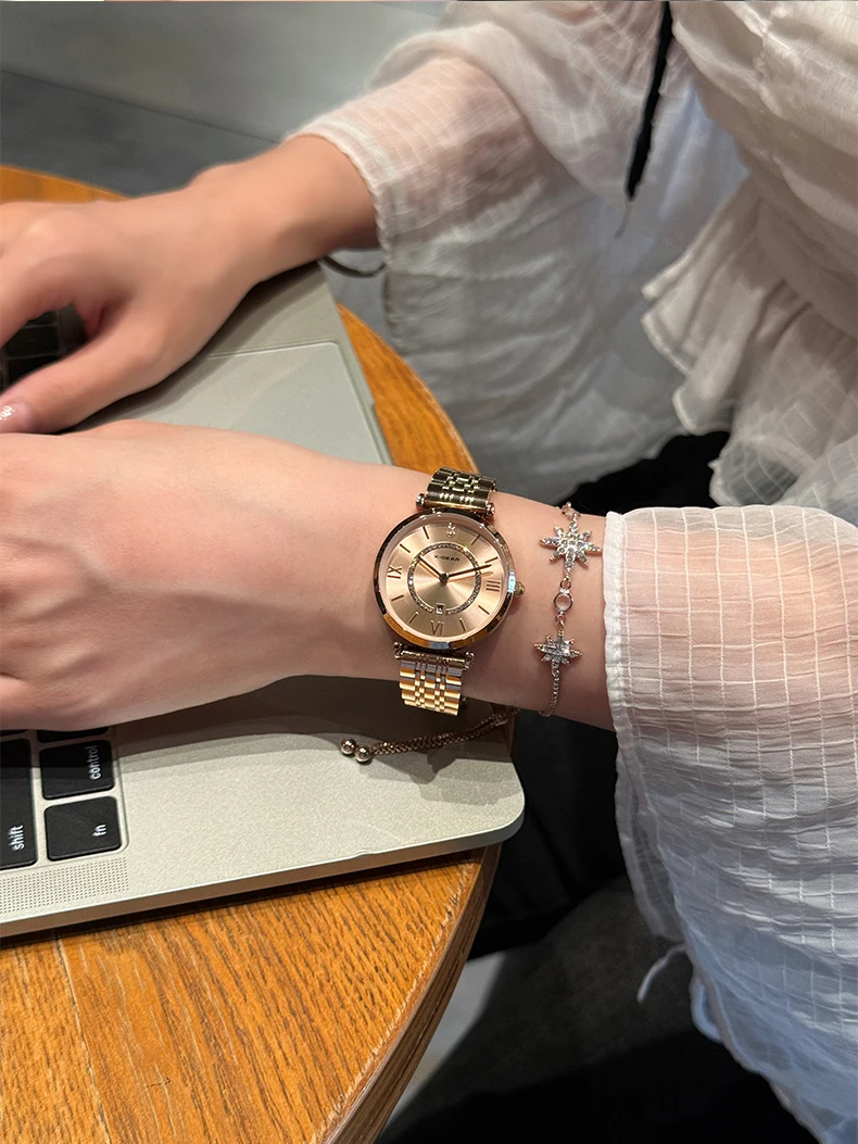 Повседневные кварцевые часы для женщин, элегантные простые женские часы с маленьким циферблатом и бриллиантами, платье, наручные часы