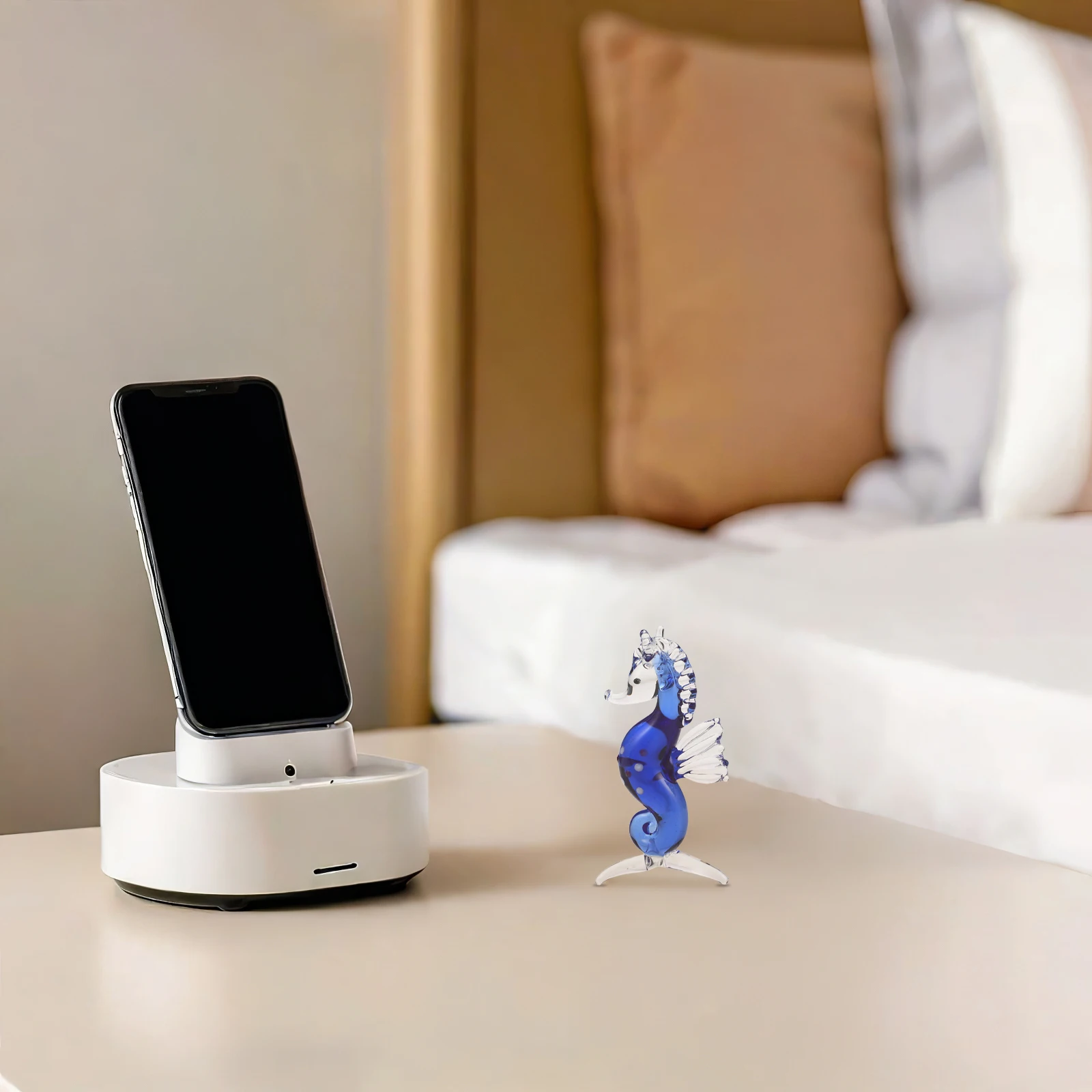 

Crystal Seahorse Sculpture Miniature Ocean Animal Clear Glass Nautical Home Decor Tabletop Marine Sea Animal Decoration