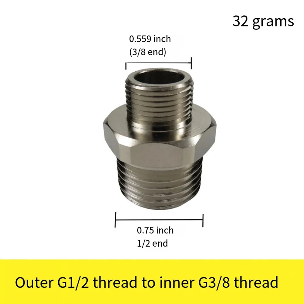 Brass 1/2 Inch To 3/8 Inch Male Pipe Adapter With Washer For Faucet Supply Line Connection In Kitchen And Bathroom Sink Repair
