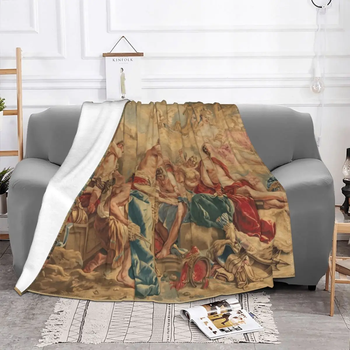 Vulcan Arms For Aeneas To Venus Blanket Warm Fleece Soft Flannel Aubusson Floral Throw Blankets for Bedding Couch Car Autumn