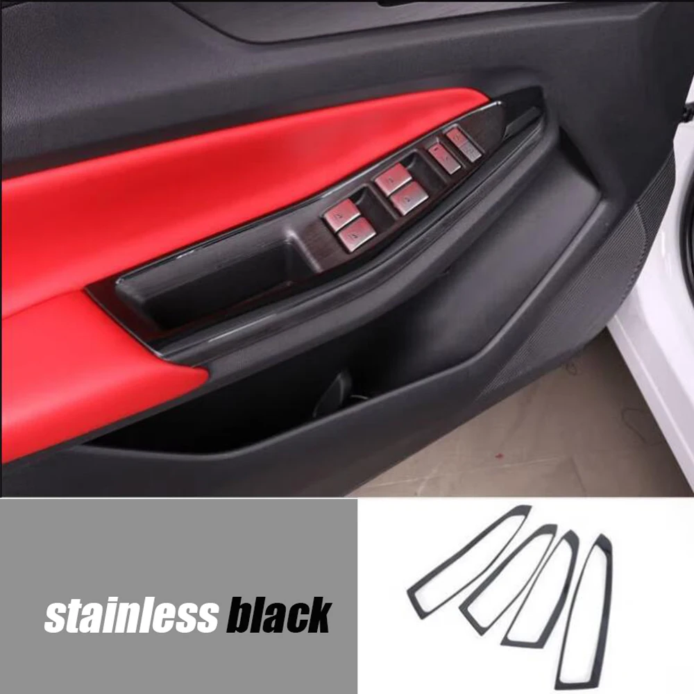 For Changan CS55 PLUS 2022 2023 Car Door Window glass Lift Control Switch Panel Stainless carbon black Stickers Accessories