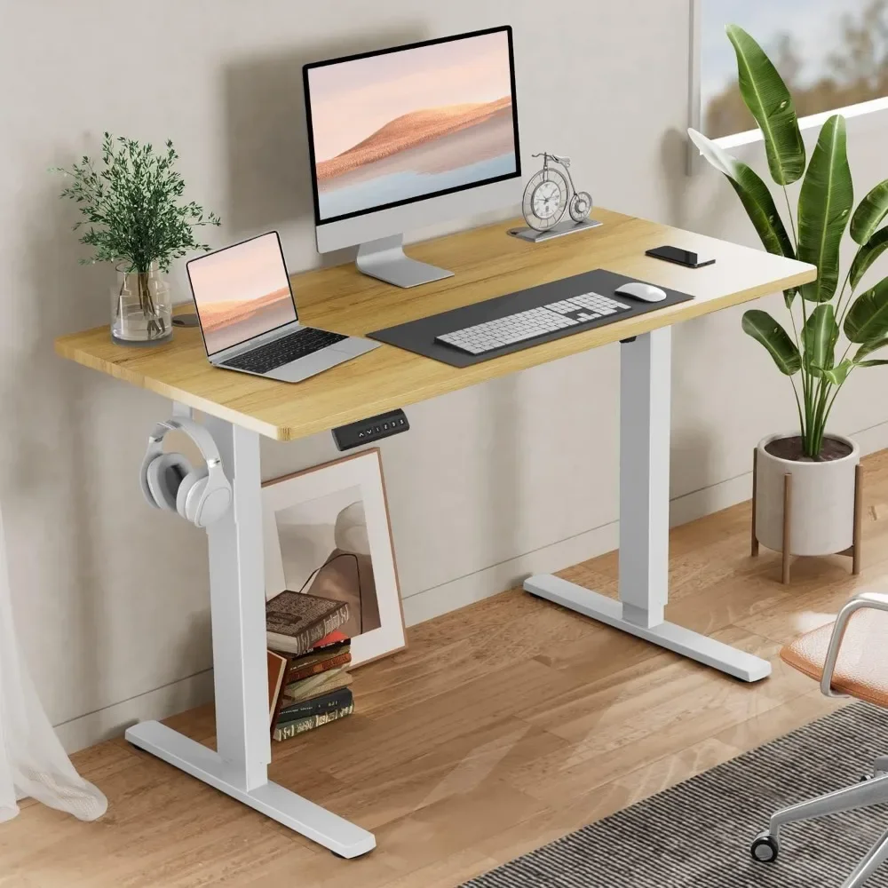 Standing Desk, Adjustable Height Electric Sit Stand Up Down Computer Table,  Ergonomic Rising Desks for Work Office Home