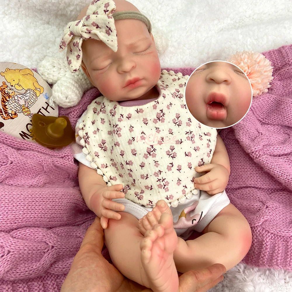 

44cm Adorable Girl Silicone Reborn Baby Handmade Realistic Newborn Companion Doll Gift for Birthday and Holiday
