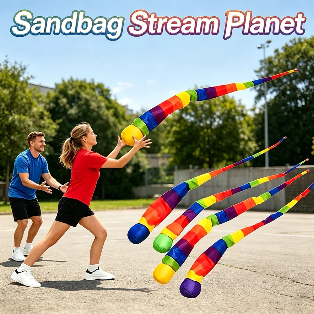 1-4PCS Rainbow Comet Soft Tail Throwing Catching Ball for Indoor Outdoor Park Sports Coordination Training Play Toy