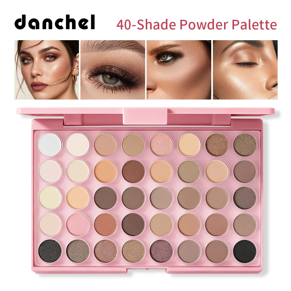 40 Colors Eyeshadow Palette Rich Pigment Matte & Glitter Shimmer Waterproof Easy Blend Daily Party Eye Makeup Palette Makeup