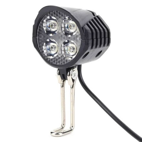 E-Bike Horn Light Electric 36V 48V 60V Bicycle 4 LED Headlight 12W 18W Waterproof 2 in 1 Horn and Light Switch Bicycle Flashligh