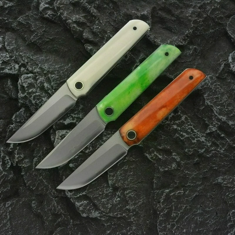 

New Beef bone handle Folding Knife Ball Bearing edc multitool pocket knives utility Daily life at home outdoor bushcraft knife