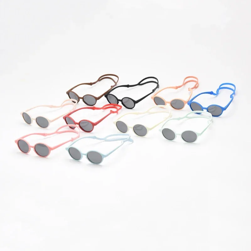 Lunettes de soleil flexibles en gel de pton pour bébé fille, protection UV400, sangle polarisée en TPEE, avec ULen silicone gratuite, de 0 à 4 ans