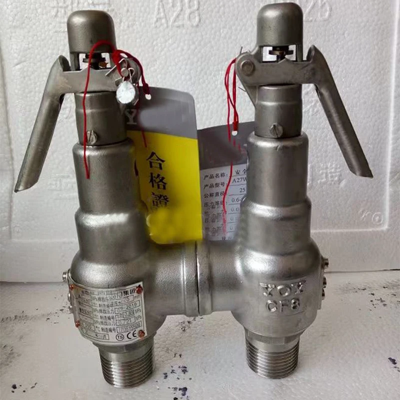 304 stainless steel safety valve with handle for air storage tank spring fully open pressure relief valve