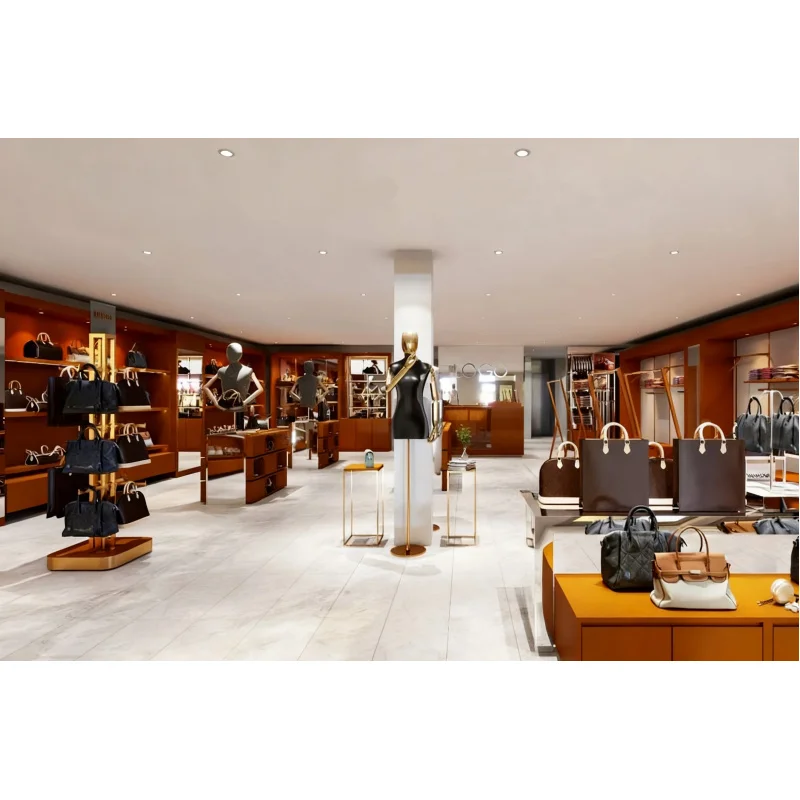 custom.High-end Handbag Store Fixtures, Bag Store Interior Design Furniture, Luxury Store Display Cabinets, Leather Goods Store