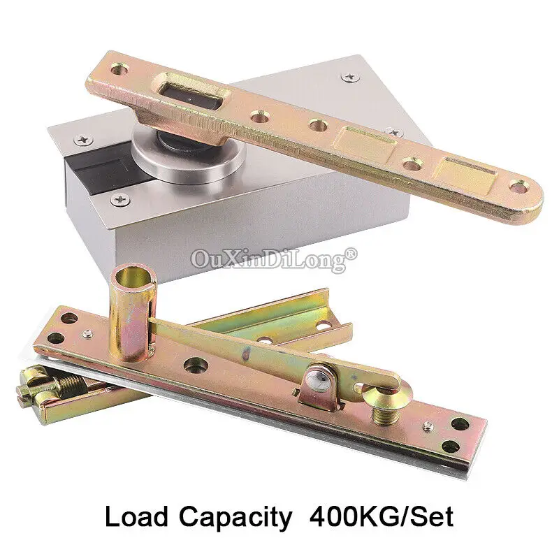 Stock 1Set Heavy Duty Door Hinges 360 Degree Rotary Invisible Hidden Door Pivot Hinges Install Up and Down Loading 400KG/set