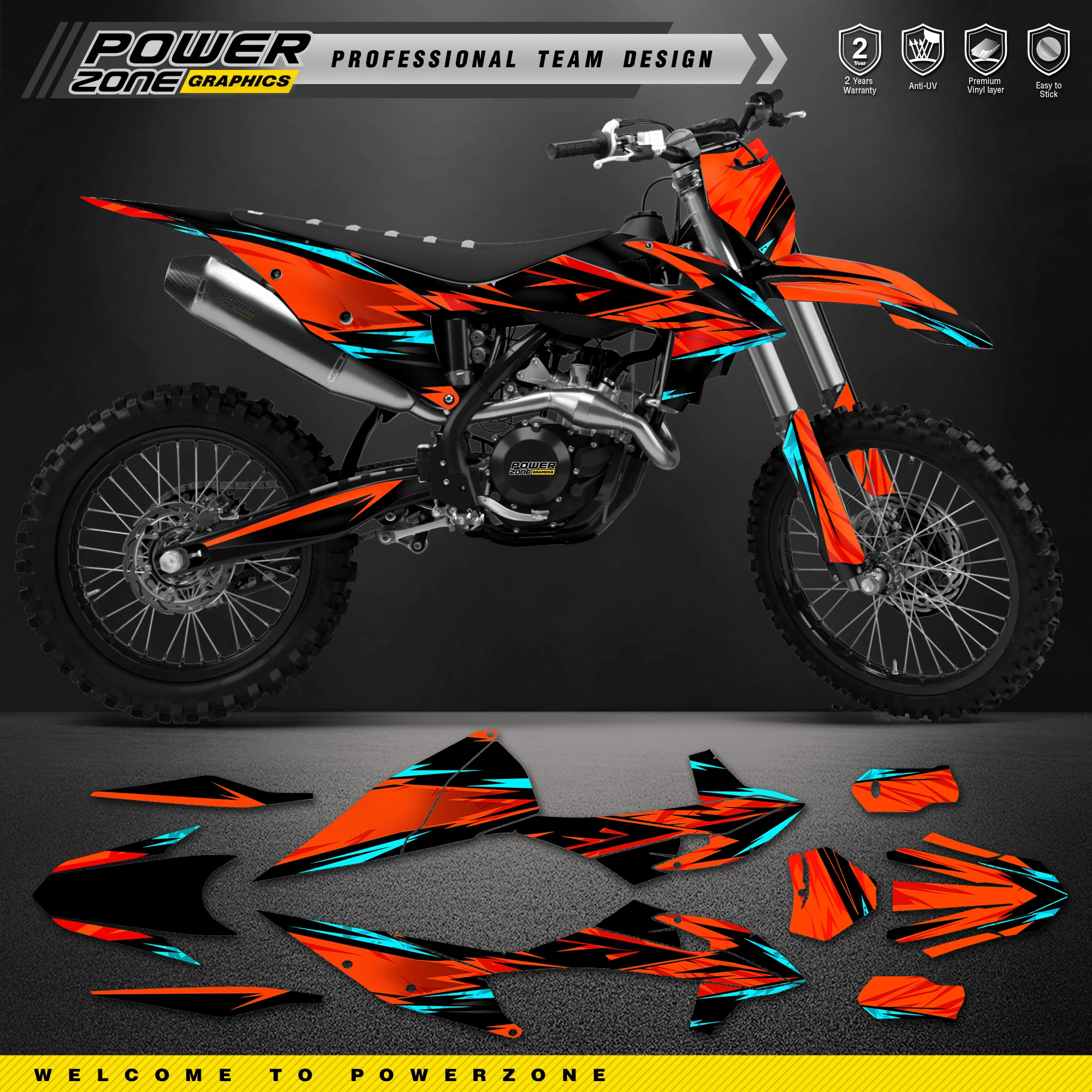 

Наклейки PowerZone для KTM EXC EXC-F 2020 2021 2022 2023 150 200 250 300 350 450 500, графические наклейки для моделей 2019-2021 2022 SX SXF
