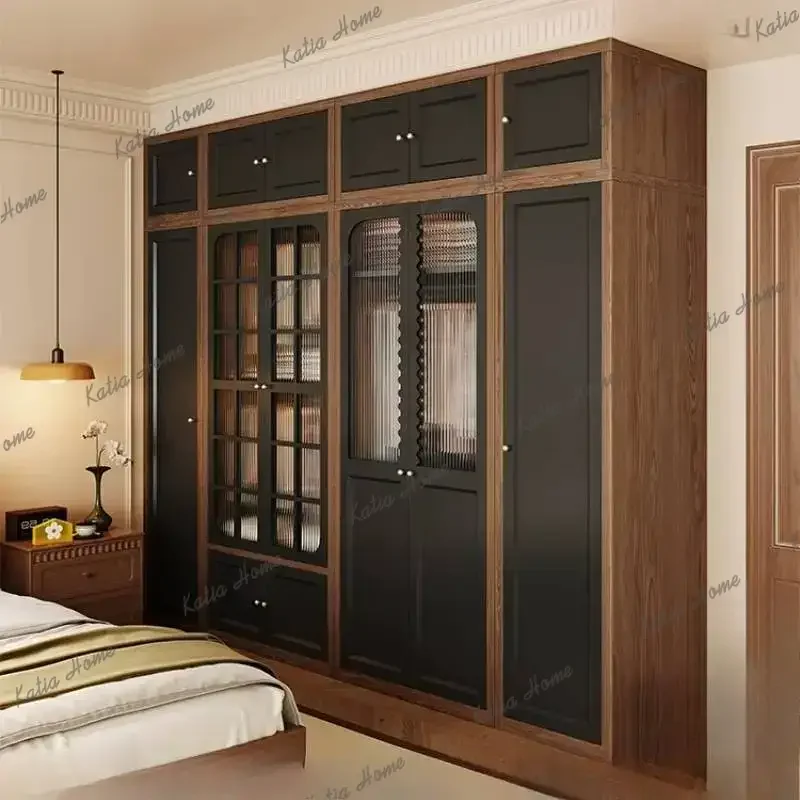 FG Top Cabinet Bedroom Wardrobes SlidingDoors Modern Wooden Organizer Clothes Wardrobes Storage Adult Guarda Roupas Furniture Ho