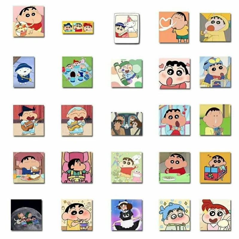 50 Stuks Cartoon Schattige Krijt Shin-Chan Stickers Notebook Gitaar Mobiele Telefoon Hoesje Waterbeker Bagage Decoratieve Stickers Groothandel