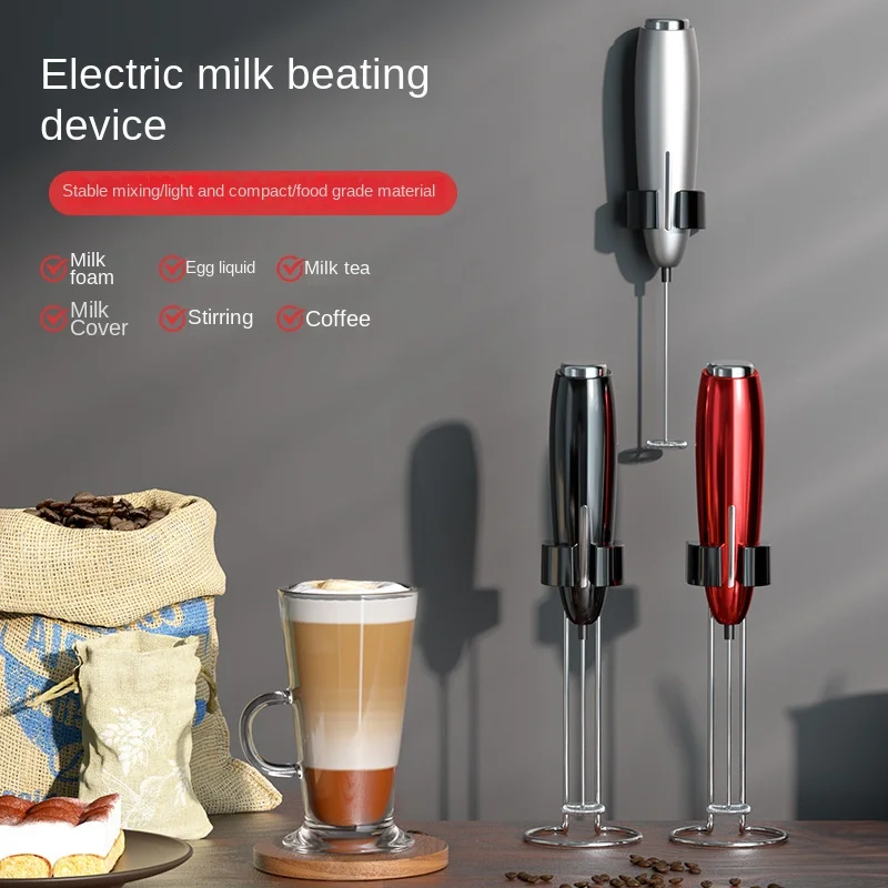 Handheld Leite Frother com Suporte Poderoso Criador de Espuma Elétrica Alimentado por Bateria Foamer Liquidificador Misturador de Bebidas para Cozinha de Café