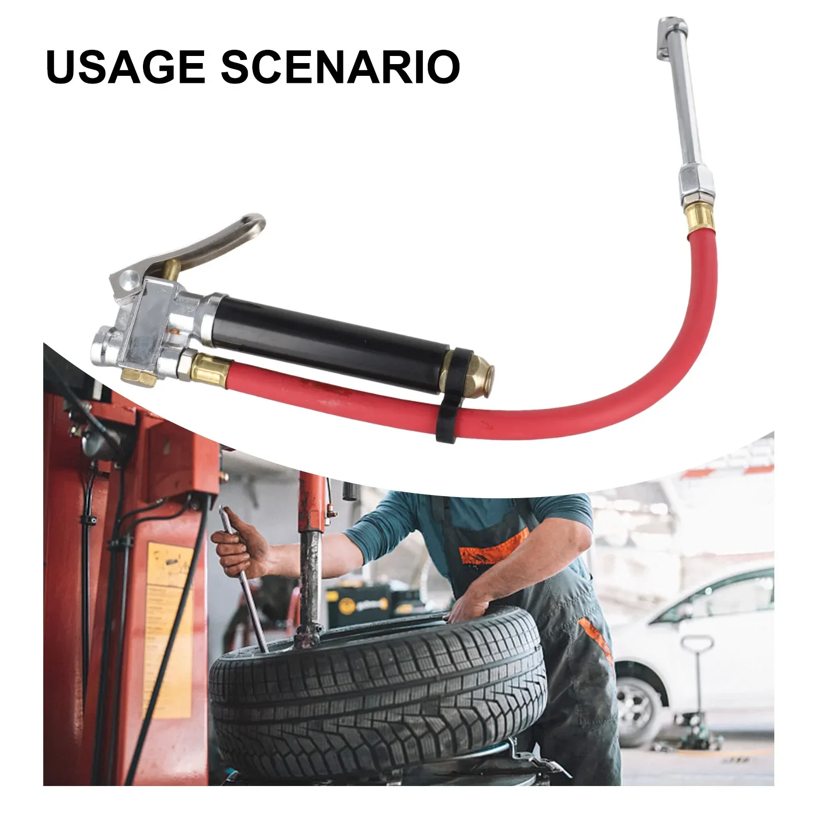 

Brand New Tire Inflator Gauge Tire Inflator Gauge Inflator Pump Pressure Gauge 120PSI Air Tyre Car Bike Line Garage