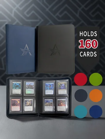 4-Pocket Toploader Binder, Top Loader Binder for Cards, Holds 160, Card Folders for Trading Cards or Sports Cards in 3 X 4''