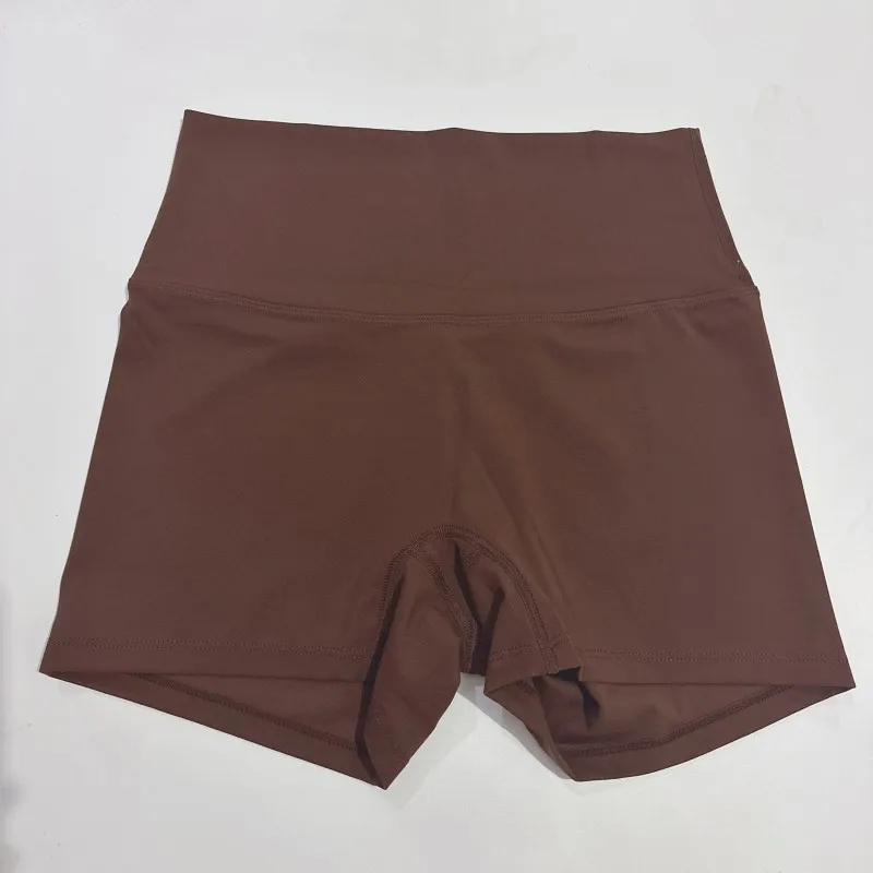 8-Zoll-Dopaminfarbene Damen-Yogahose mit hoher Taille und dehnbarer, nackter, atmungsaktiver Gym-Workout-Shorts
