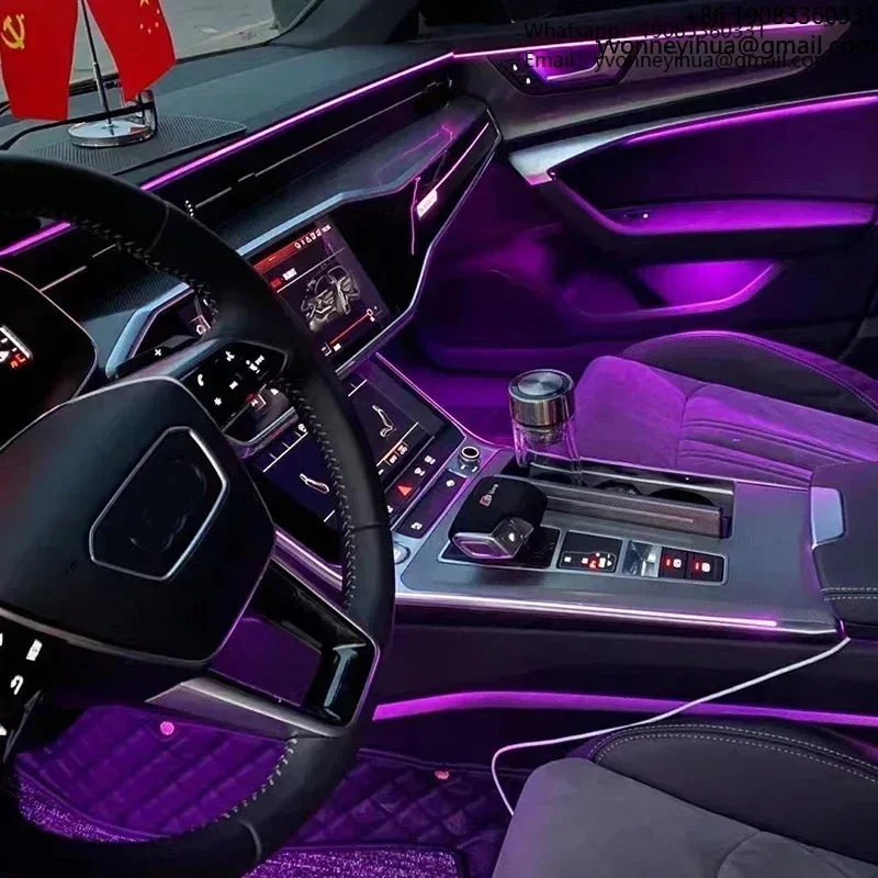 

LED Interior Atmosphere Light For Audi A6 A6L C8 2019-2023 Up Ambient Light Door Footwell Lamp Original MMI Control