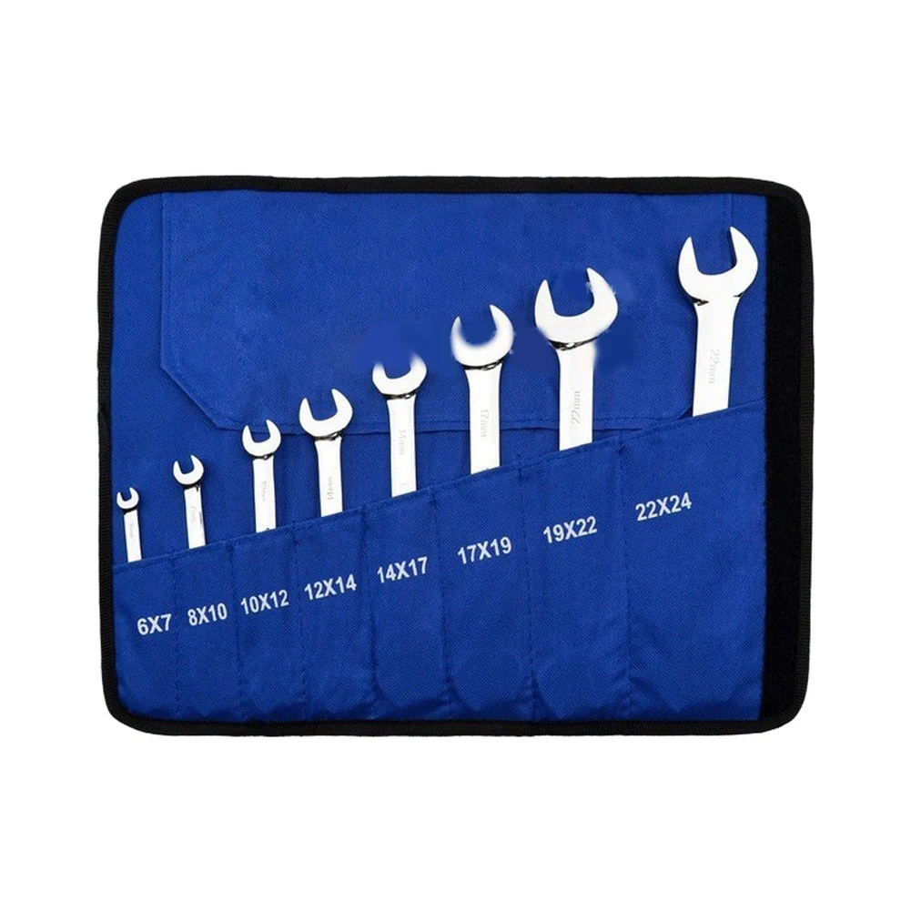 Wrench Set Open End Dual Head Combination Chromium Vanadium Steel Ergonomic Grip For Home Workshop Repair Hand Tools Kit