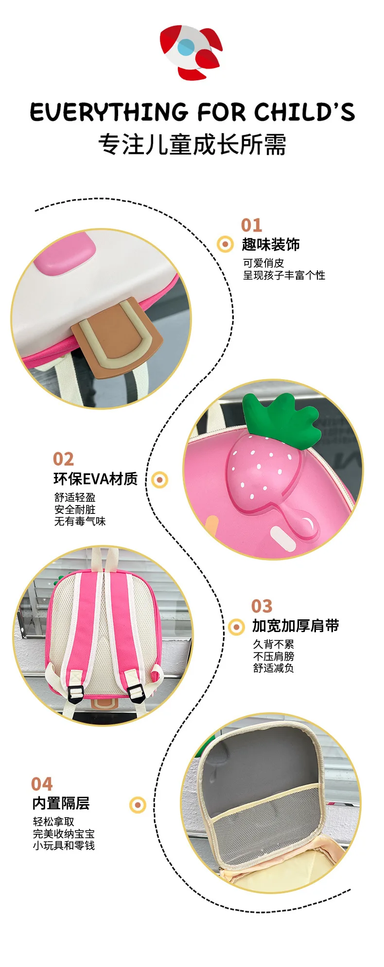 حقيبة ظهر لطيفة على شكل آيس كريم للأطفال بعمر 3-5 سنوات للأولاد والبنات حقيبة مدرسية لرياض الأطفال بتصميم كرتوني