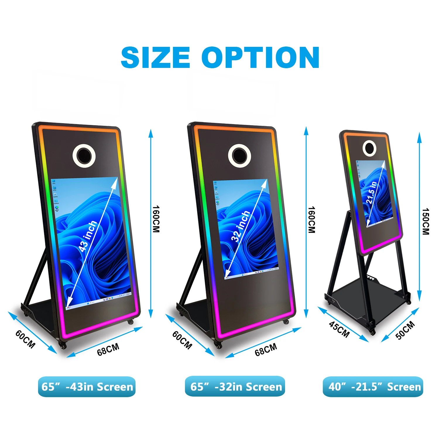 2025년 신형 미러 포토 부스 셀피 디지털 휴대용 터치스크린 및 매직 미러 포토부스 기계 프린터 쉘