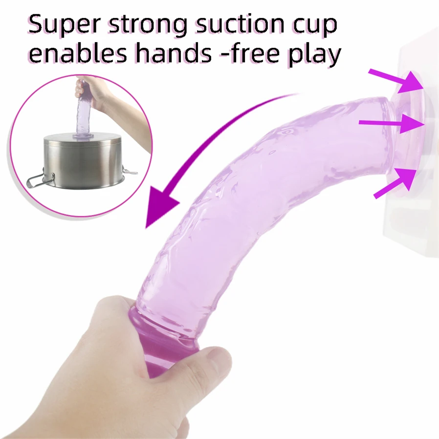 Dildo Vibrant Transparent With Powerful Suction Cup Anal Dildo Butt Plug Penis Artificial Adult Supplies Sex Toys For Woman E64W