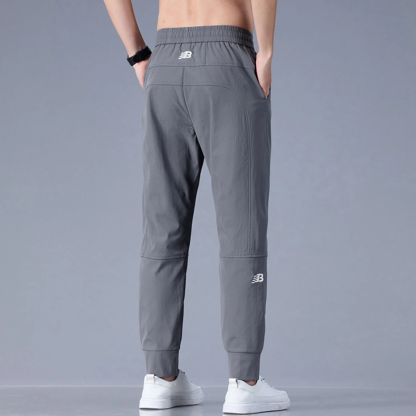 

2026 Men's Ice Silk Summer elastic waist Casual Pants Fashion Trend New Men's Cool Comfortable Pocket Joggers Pants