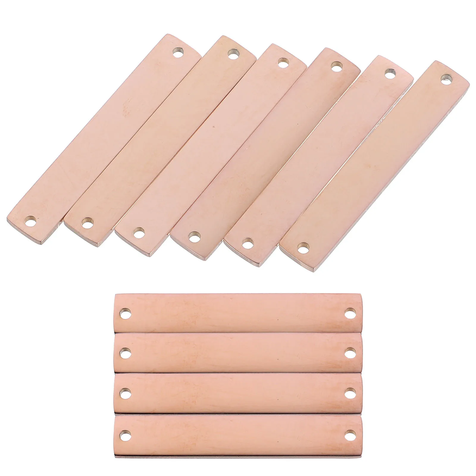 10Pcs Double Holes Connector Pendant Stainless Steel Rose Gold DIY Jewelry Accessories Mirror Surface for Necklace Earrings