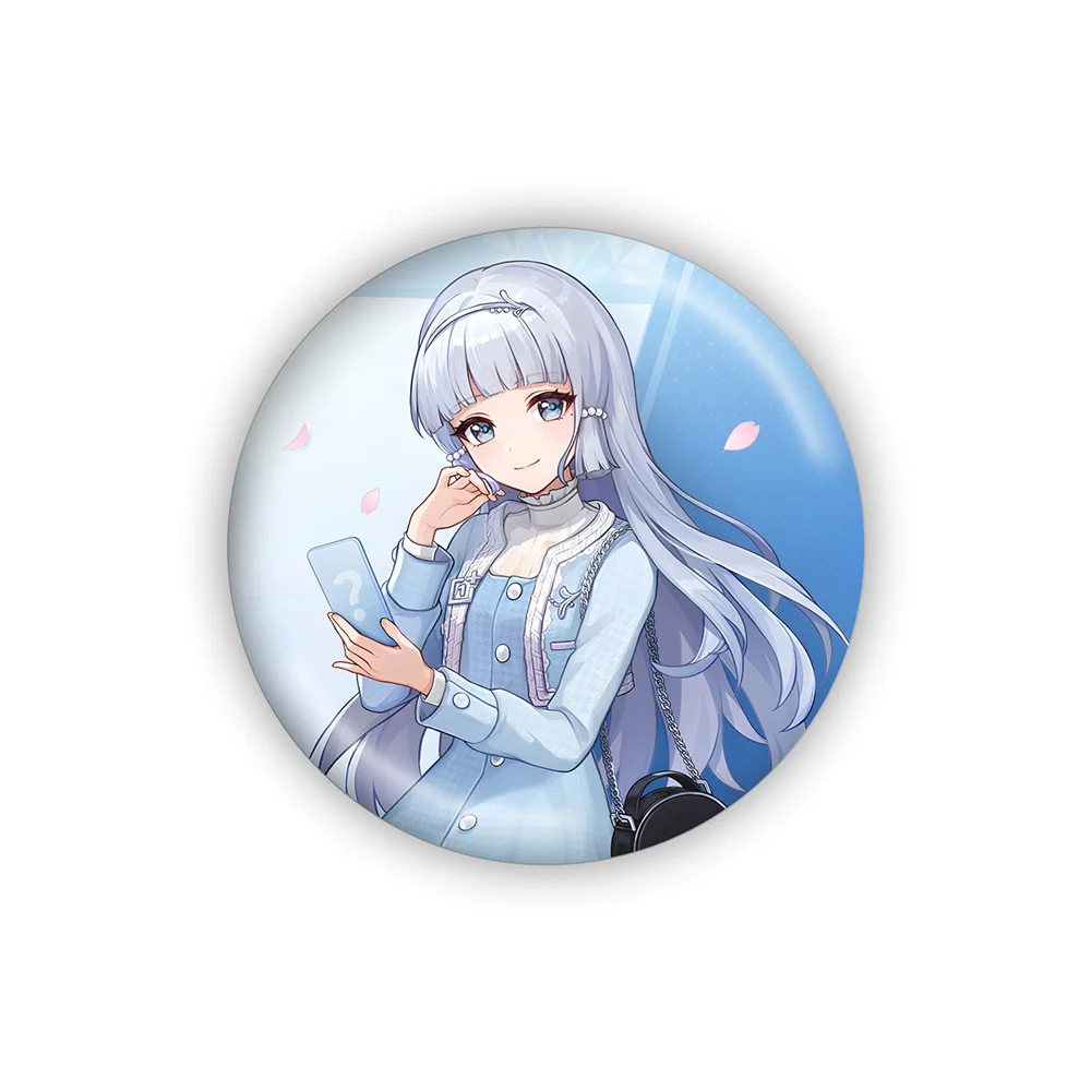 Genshin Impact Kamisato Ayaka Cosplay  OnePlus Badge Acrylic Color Paper Pendant Flowing Sand Ticket  unofficial Gift Jewelry