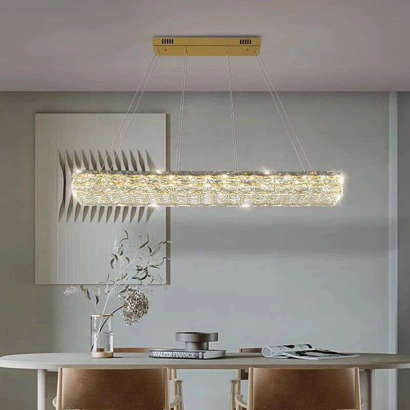 

Modern Crystal Chandelier Pendant Lamp Design for Living Dining Table Room Lusters Luminaires Office Apartment Art Luminaire