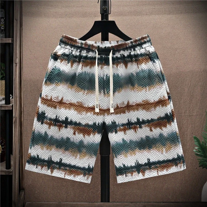 Широкий шнурок с карманами, пляжные мужские короткие брюки, свободные мешковатые шорты в корейском стиле, тонкие шорты Y2k для мужчин