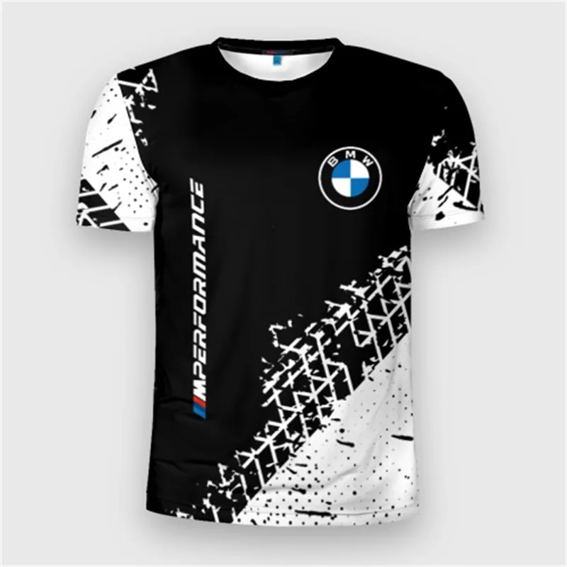 

Новинка 2025 года, удобная легкая футболка с круглым вырезом и короткими рукавами и логотипом BMW, пуловер с 3D принтом для езды на мотоцикле, толстовка