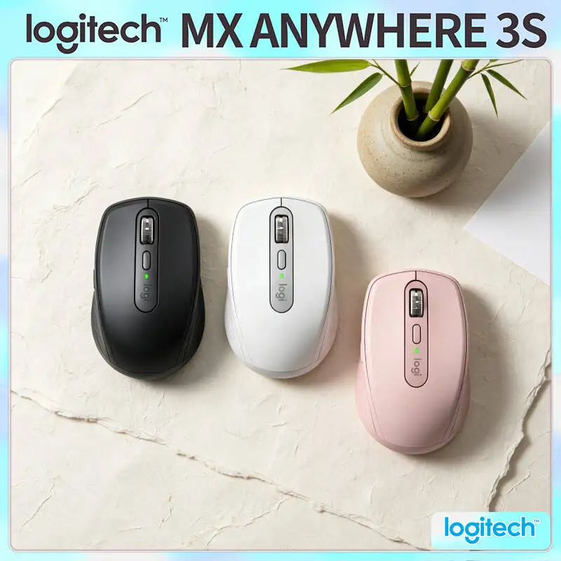 MX Anywhere 3S Portable MX Anywhere 3S - 8000 DPI, USB-C Quick Charge, Silent Click, Ideal for Tea Expo Trip & Short Business