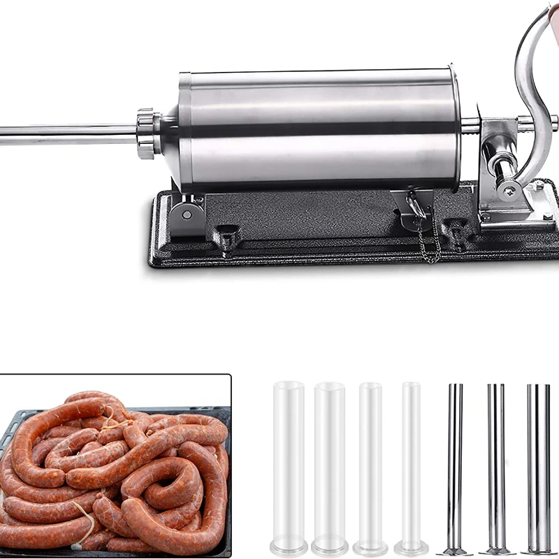 

6 LBS/ 3KG Homemade Sausage Stuffer Stainless Steel Sausage Filling Machine Sausage Syringe Meat Filler Sausage Maker