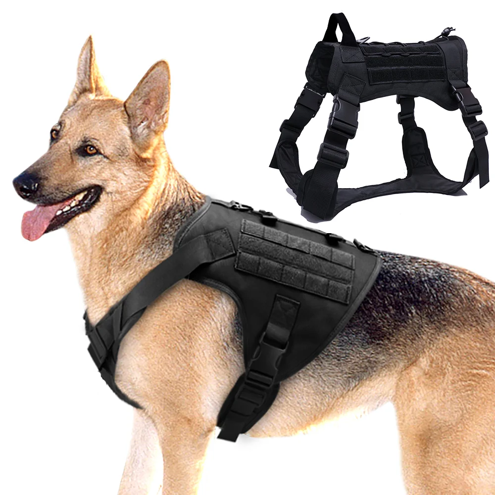 Military K9 Tactical Dog Harness and Leash Set German Shepherd Golden Retriever Training Pet Walking Vest Small Medium Large Dog