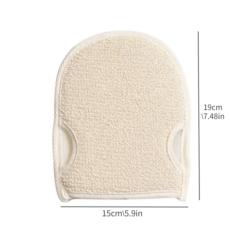 1pc Double-sided Natural Loofah Glove Soft Body Scrub Sponge Pad Bath Scrubber Mitt For Shower Spa Skin Clean Bath Gloves