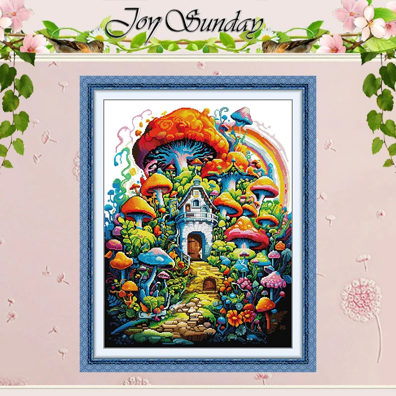 Mushroom Room Patterns Counted Cross Stitch Set DIY 11CT 14CT 16CT Stamped DMC Cross-stitch Kit Embroidery Needlework Home Decor